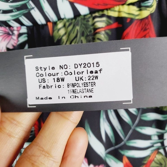 Minxueer Women Tropical Swim High Rise Floral Shorts Sz 18W Vacation  Coastal - Picture 3 of 9